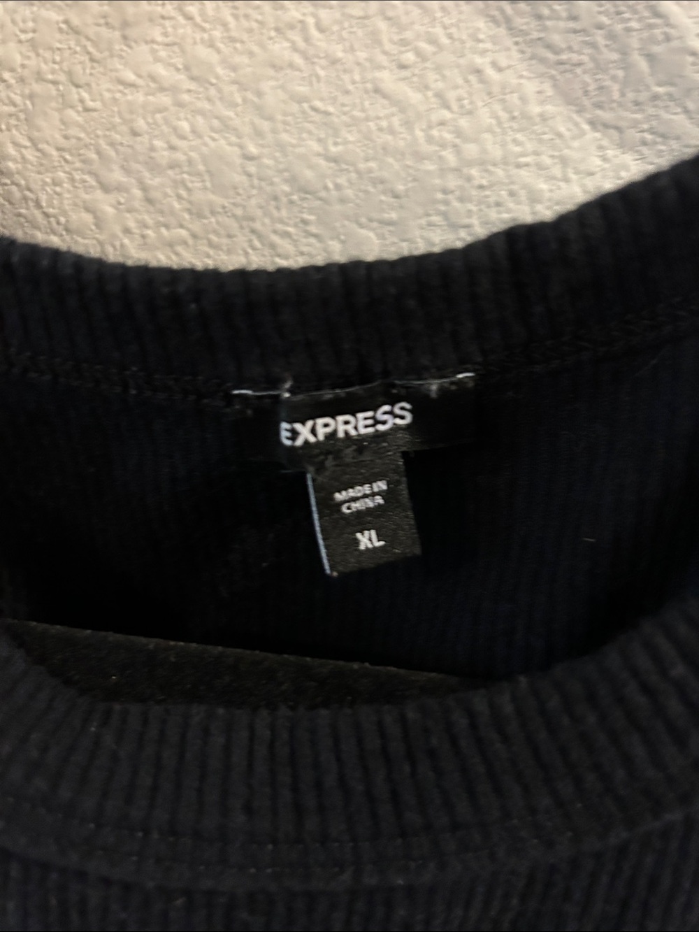 Express Black Ribbed Tank Top XL - Picture 2 of 3